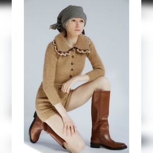 Tach Clothing Felipa wool collared cardigan in a blush color and size M